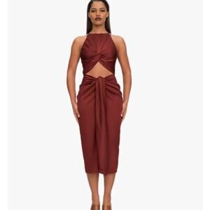 Andrea Iyamah Reni Midi Dress in Chocolate